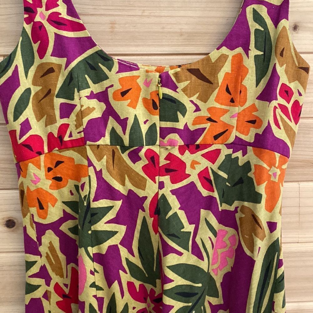 NWT Vintage Talbots Size 6 Linen Rayon Blend Floral Tank Dress Deadstock - Picture 8 of 14
